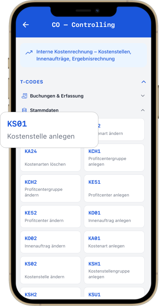 SAP T-Codes Katalog nach Modul gefiltert – die wichtigsten SAP Transaktionscodes auf einen Blick